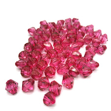 pink bicone shaped jewelry beads 6mm