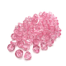 Light Pink Acrylic Bicone Beads, 6mm - 100 Pack