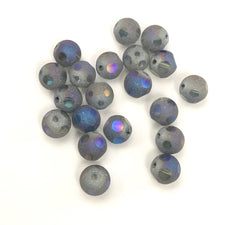 grey and blue frosted glass jewelry beads