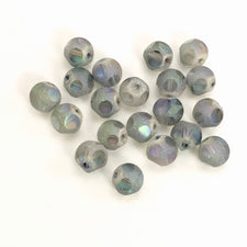 grey frosted glass jewelry beads