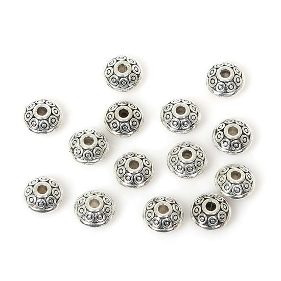 antique silver colour oval shaped jewelry beads