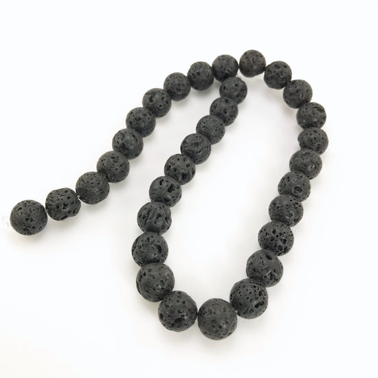 strand of black lava beads