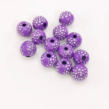 purple beads with silver sparkle 