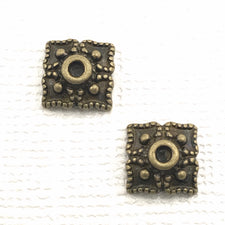 bronze color square bead caps