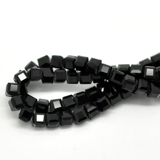 black square glass jewelry beads