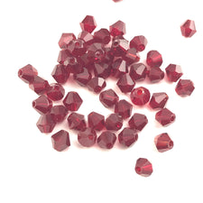 bicone shaped jewelry beads in a dard red colour