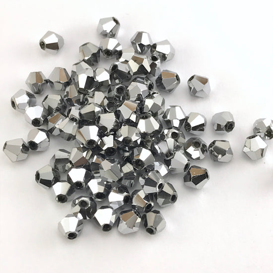 silver colour bicone shaped jewelry beads
