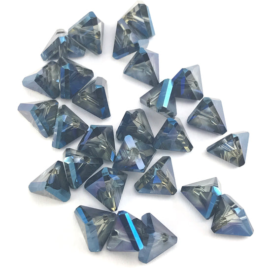 blue jewelry beads that are triangle shaped
