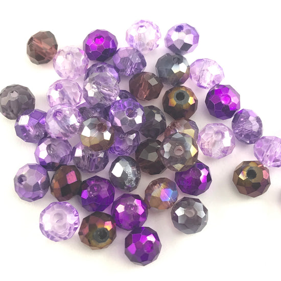 mixture of different shades of purple jewerly beads
