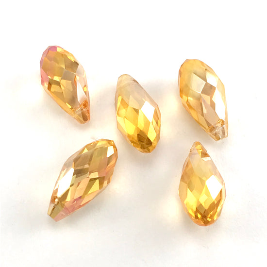 amber coloured teardrop shaped jewerly beads