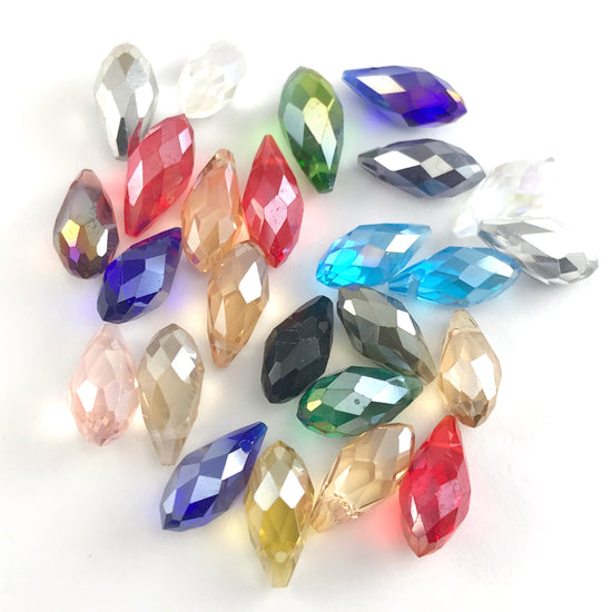 mixed colour teardrop shaped jewelry beads