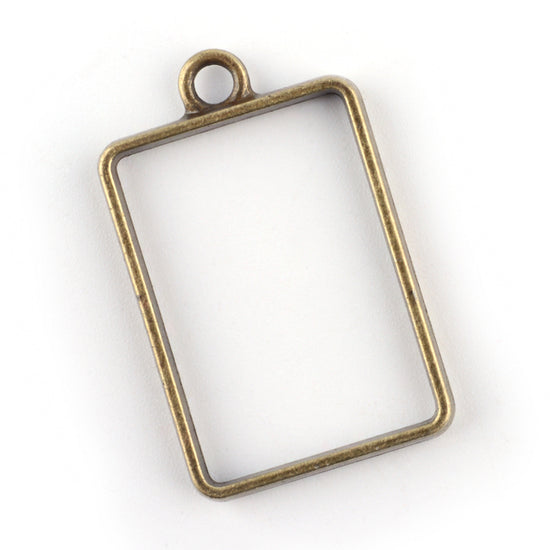 rectangle shape open bezel for jewelry making with resin