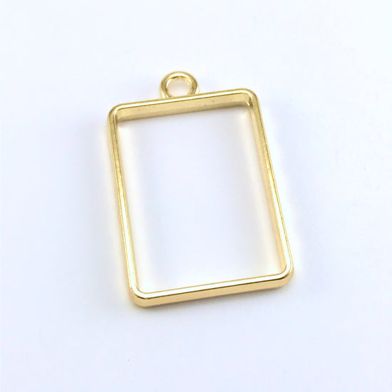 rectangle gold colour open bezel with loop 