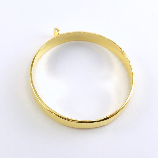 round shape gold colour open back bezel