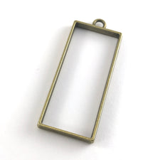 bronze colour rectangle shaped bezel with ring