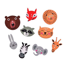 Mixed Animal Wood Buttons - 10 Pack
