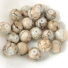 round jewerly beads with grey and beige marble pattern
