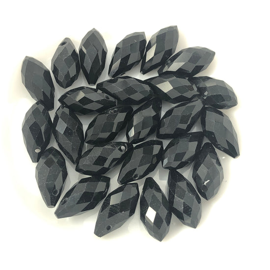 black teardrop shaped beads