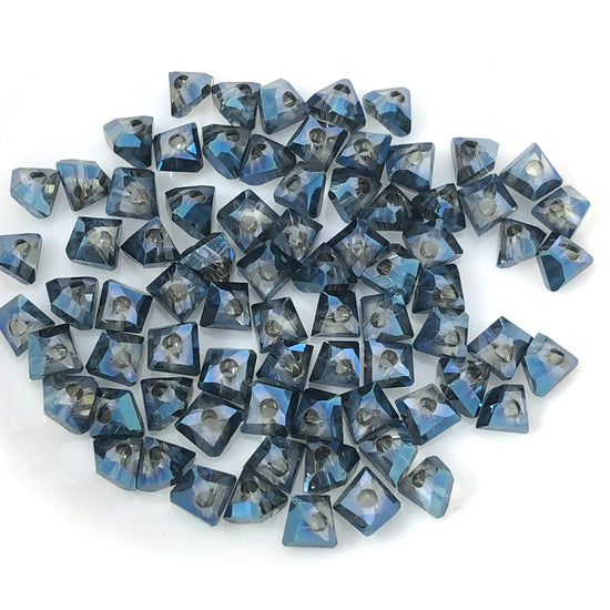 blue triangle beads