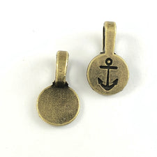 bronze glue on bails with anchor symbol
