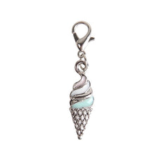 silver jewelry charms that look like ice cream cones