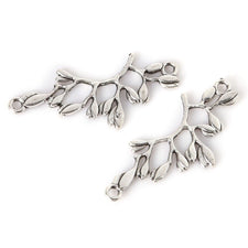 Leaf Branch Connector Pendant Charms, 38mm - 4 Pack