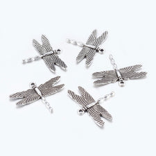 silver dragonfly shaped charms
