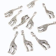 silver colour giraffe charms for making jewelry