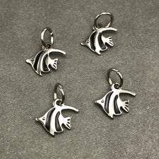 4 stainless steel fish shaped jewelry charms