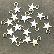 15 silver star shaped jewelry charms