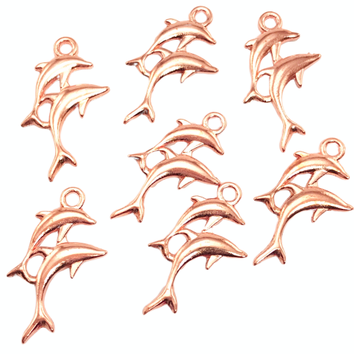 7 rose gold dolphin jewelry charms