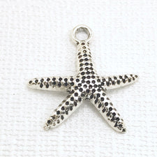 silver color jewelry charm that is shapedlike a starfish