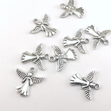 8 angel shaped silver jewelry pendants