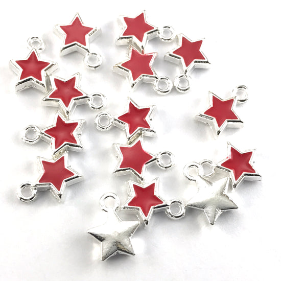 Red Enamel Star Charms For Jewelry Making, 8mm - 15 pack – Easy Crafts