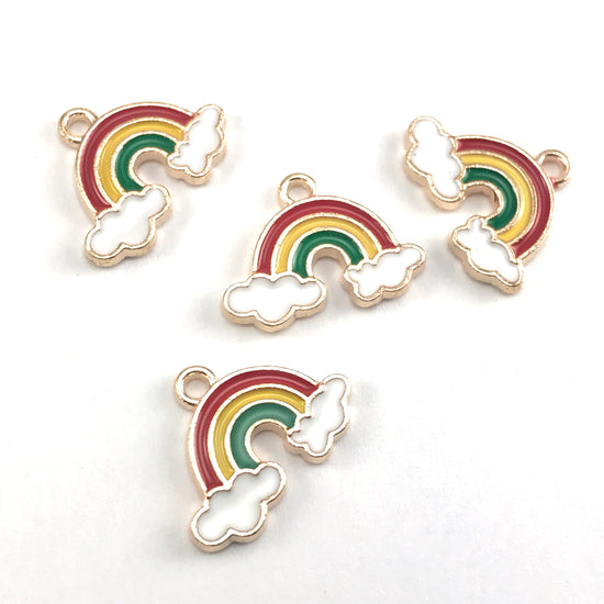 colourful jewerly charms shaped like rainbows