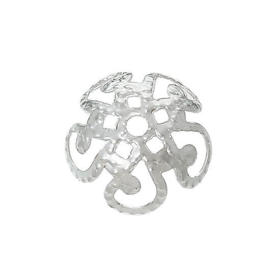 silver colour jewelry bead cap
