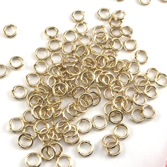 4mm Gold Plated Jump Rings .7mm 21 Gauge