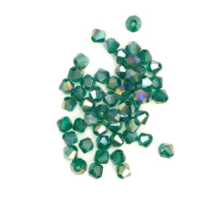 Green AB Glass Bicone Beads, 4mm - 100 Pack
