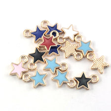 Star shaped jewelry charms in mixed colours