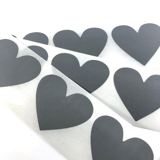 gray heart shaped stickers