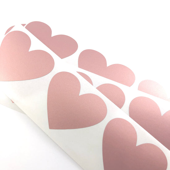 rose gold heart shaped stickers