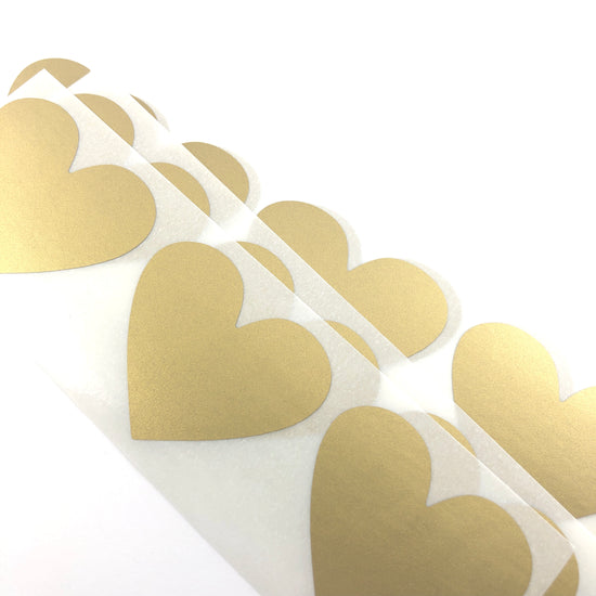 gold heart shaped stickers
