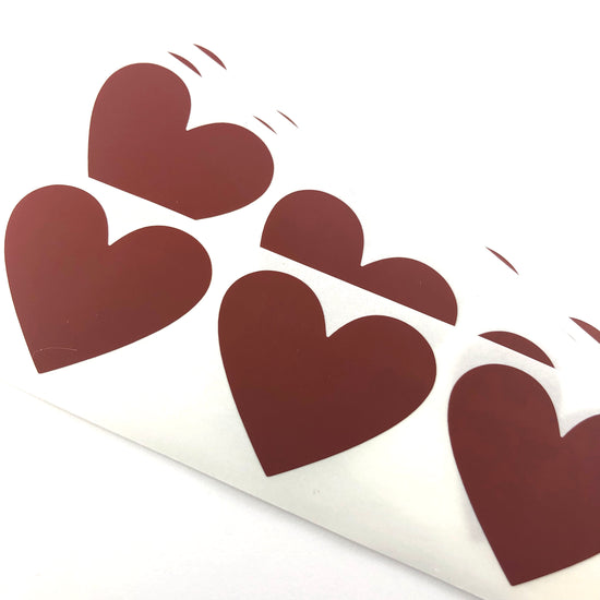 red heart shaped stickers