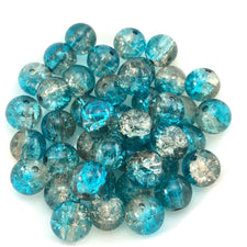 blue and clear round beads