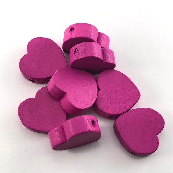 heart shaped bright pink beads