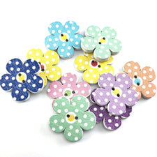 multi colour buttons shaped like flowers