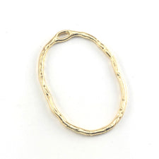 gold oval open bezel pendant