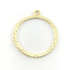 round gold open bezel pendant