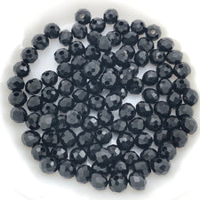 round faceted black beads