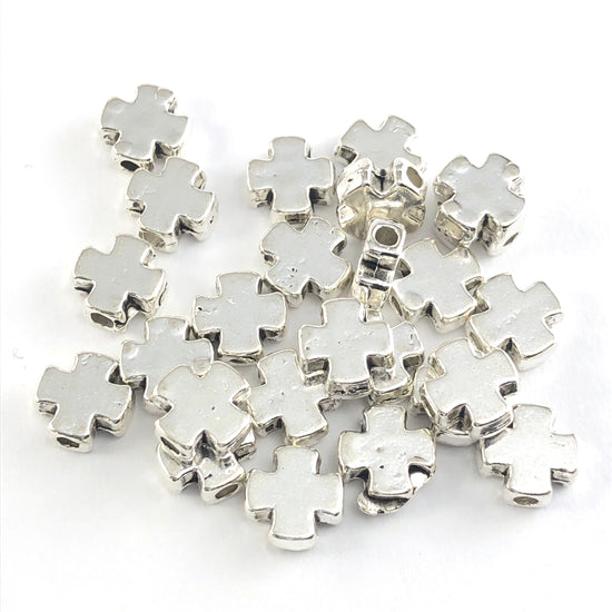 cross shaped silver jewerly beads